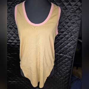 We The Free Tan and Pink Racer Back Tank Top